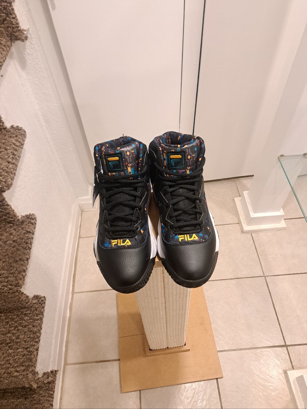 NWT FILA MB Jamal Mashburn Retro Basketball Shoes Black Multi Men's Size 11.5